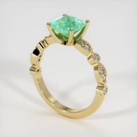 1.33 Ct. Emerald Ring, 18K Yellow Gold 2