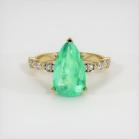 3.23 Ct. Emerald Ring, 18K Yellow Gold 1