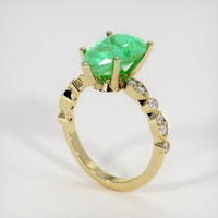 3.23 Ct. Emerald Ring, 18K Yellow Gold 2