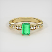 0.63 Ct. Emerald Ring, 18K Yellow Gold 1