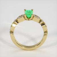 0.63 Ct. Emerald Ring, 18K Yellow Gold 3