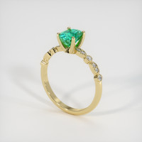 0.62 Ct. Emerald Ring, 18K Yellow Gold 2
