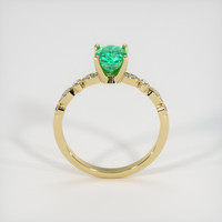 0.62 Ct. Emerald Ring, 18K Yellow Gold 3