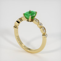 0.69 Ct. Emerald Ring, 18K Yellow Gold 2