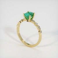 0.74 Ct. Emerald Ring, 18K Yellow Gold 2