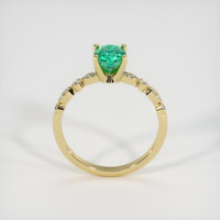 0.74 Ct. Emerald Ring, 18K Yellow Gold 3