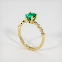 0.73 Ct. Emerald Ring, 18K Yellow Gold 2