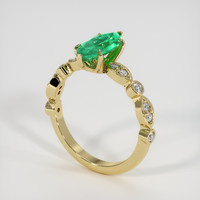 1.00 Ct. Emerald Ring, 18K Yellow Gold 2