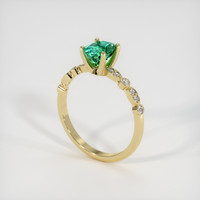 0.87 Ct. Emerald Ring, 18K Yellow Gold 2