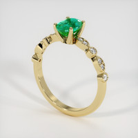 0.76 Ct. Emerald Ring, 18K Yellow Gold 2