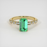 1.64 Ct. Emerald Ring, 18K Yellow Gold 1