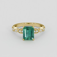 2.38 Ct. Emerald Ring, 18K Yellow Gold 1