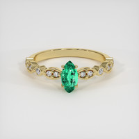 0.50 Ct. Emerald Ring, 18K Yellow Gold 1