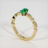 0.50 Ct. Emerald Ring, 18K Yellow Gold 2