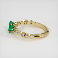 0.50 Ct. Emerald Ring, 18K Yellow Gold 4