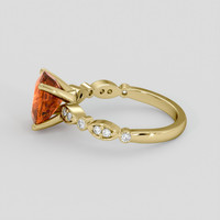 3.31 Ct. Orange Spessartite Garnet Ring, 18K Yellow Gold 4