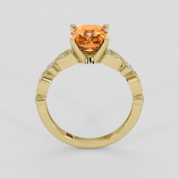 2.37 Ct. Orange Spessartite Garnet Ring, 18K Yellow Gold 3