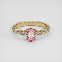 1.17 Ct. Pink Sapphire Ring, 18K Yellow Gold 1