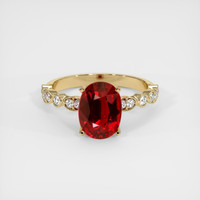 3.07 Ct. Ruby Ring, 18K Yellow Gold 1
