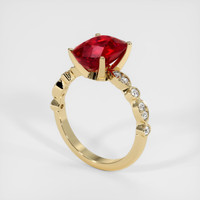 4.09 Ct. Ruby Ring, 18K Yellow Gold 2