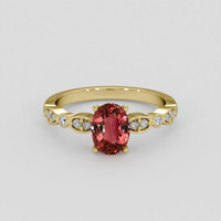 1.52 Ct. Padparadscha Sapphire Ring, 18K Yellow Gold 1