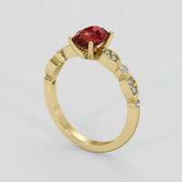 1.52 Ct. Padparadscha Sapphire Ring, 18K Yellow Gold 2