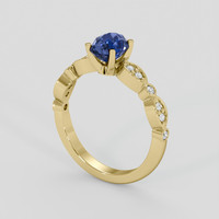 1.71 Ct. Blue Sapphire Ring, 18K Yellow Gold 2