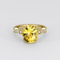 5.10 Ct. Yellow Sapphire Ring, 18K Yellow Gold 1