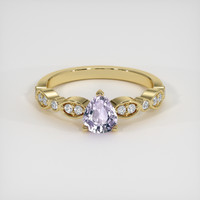 0.91 Ct. Purple Sapphire Ring, 18K Yellow Gold 1