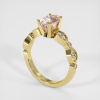 2.32 Ct. Peach Sapphire Ring, 18K Yellow Gold 2