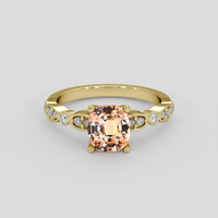 1.63 Ct. Padparadscha Sapphire Ring, 18K Yellow Gold 1