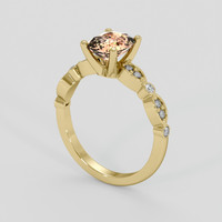 1.63 Ct. Padparadscha Sapphire Ring, 18K Yellow Gold 2