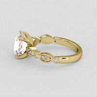 3.06 Ct. Peach Sapphire Ring, 18K Yellow Gold 4