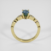 1.20 Ct. Greenish Blue Sapphire Ring, 18K Yellow Gold 3