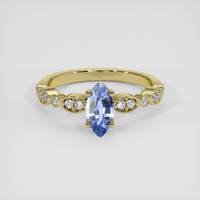 0.70 Ct. Blue Sapphire Ring, 18K Yellow Gold 1