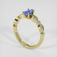 0.70 Ct. Blue Sapphire Ring, 18K Yellow Gold 2