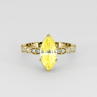 3.96 Ct. Yellow Sapphire Ring, 18K Yellow Gold 1