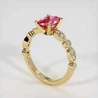 1.29 Ct. Padparadscha Sapphire Ring, 18K Yellow Gold 2