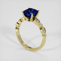 4.23 Ct. Blue Sapphire Ring, 18K Yellow Gold 2