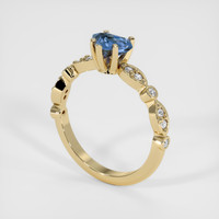0.64 Ct. Sapphire Ring, 18K Yellow Gold 2