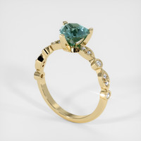 1.72 Ct. Bluish Green Sapphire Ring, 18K Yellow Gold 2