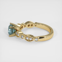 1.11 Ct. Bluish Green Sapphire Ring, 18K Yellow Gold 4
