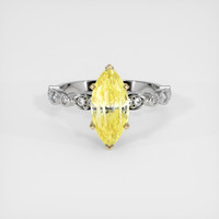 3.96 Ct. Yellow Sapphire Ring, 14K Yellow & White 1