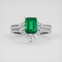 1.32 Ct. Emerald Ring, Platinum 950 1