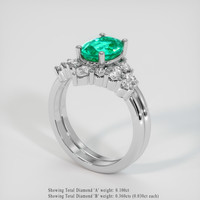1.23 Ct. Emerald Ring, Platinum 950 2