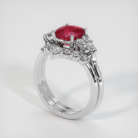 2.05 Ct. Ruby Ring, Platinum 950 2