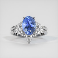 2.30 Ct. Blue Sapphire Ring, Platinum 950 1
