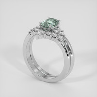 2.33 Ct. Bluish Green Sapphire Ring, Platinum 950 2