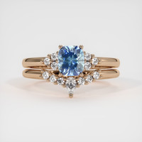 1.21 Ct. Greenish Blue Sapphire Ring, 14K Rose Gold 1