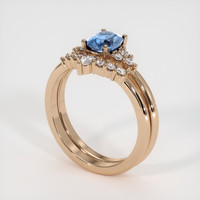 1.21 Ct. Greenish Blue Sapphire Ring, 14K Rose Gold 2